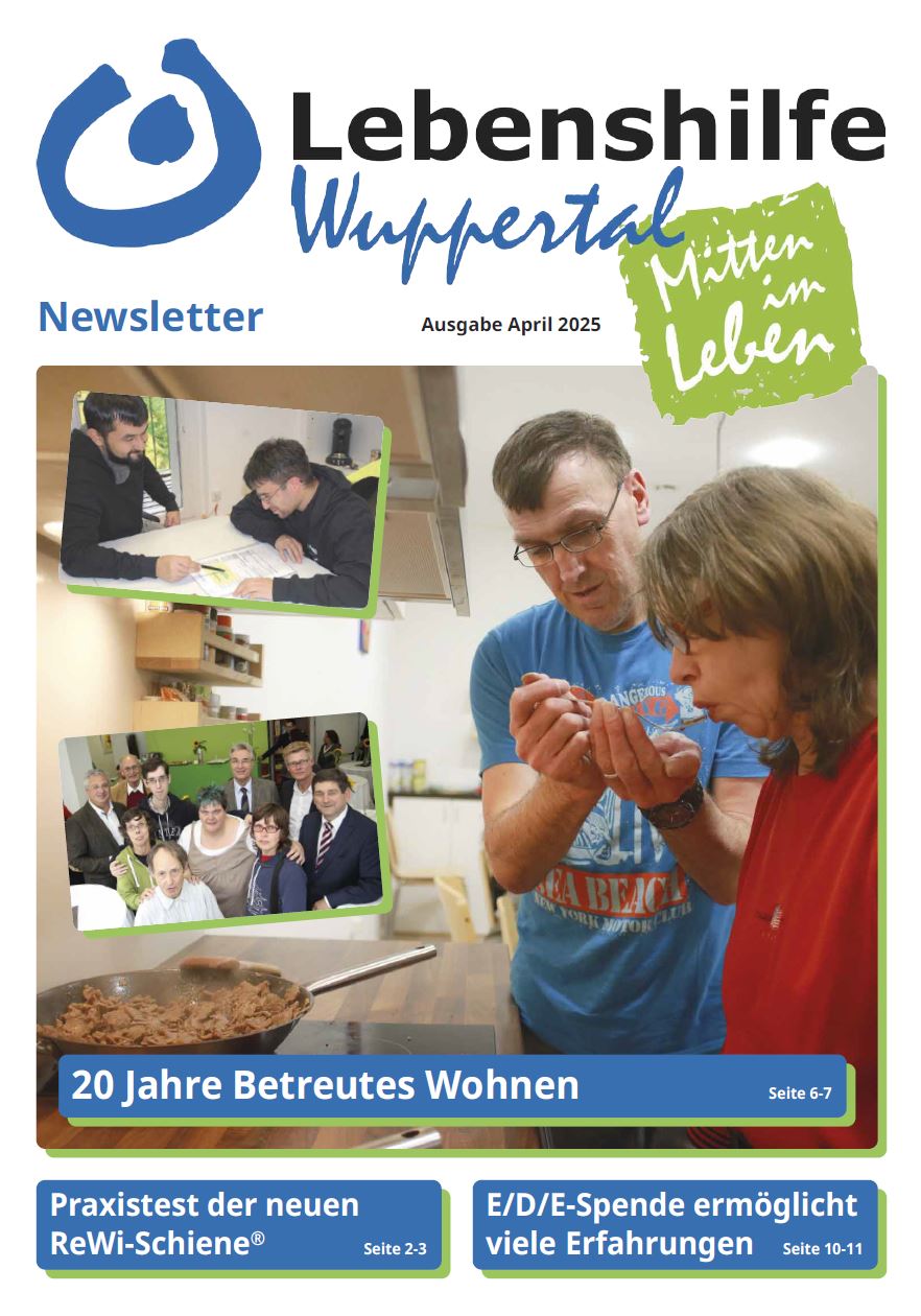 Das Titelblatt des Newsletters der Lebenshilfe Wuppertal, Ausgabe April 2024.