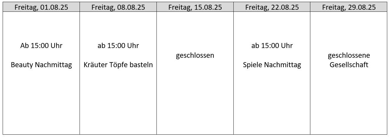 Lebenshilfe Wuppertal_Luisentreff_Programm August 2025